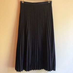 J. Crew pleated silky navy blue skirt